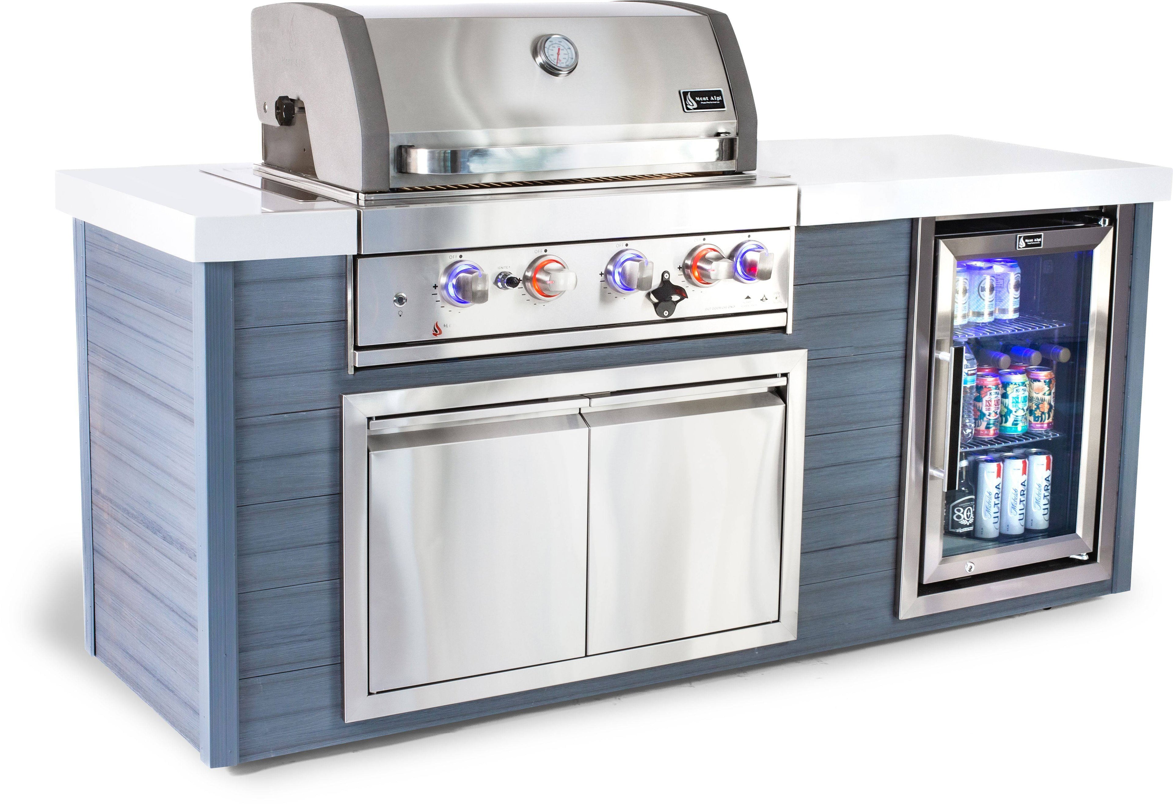 Mont Alpi 4 Burner Stainless Steel Artwood Outdoor Island Grill - Wheatland Fireplace