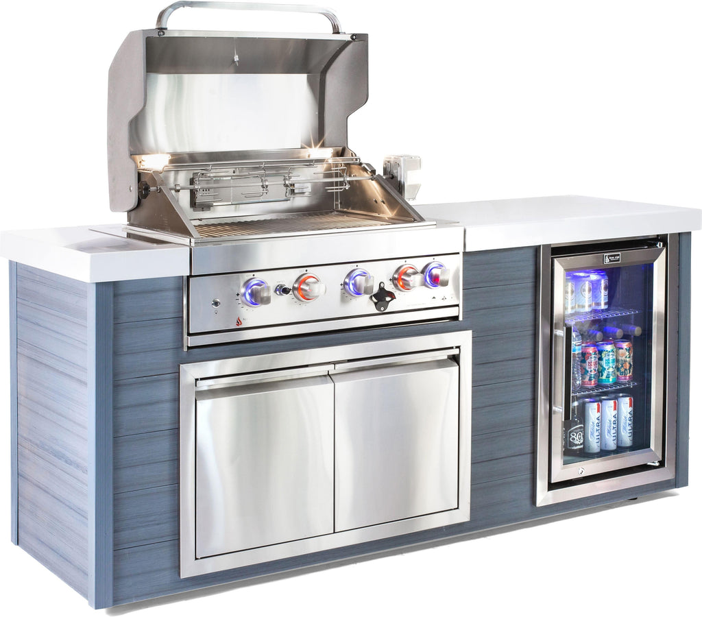 Mont Alpi 4 Burner Stainless Steel Artwood Outdoor Island Grill - Wheatland Fireplace