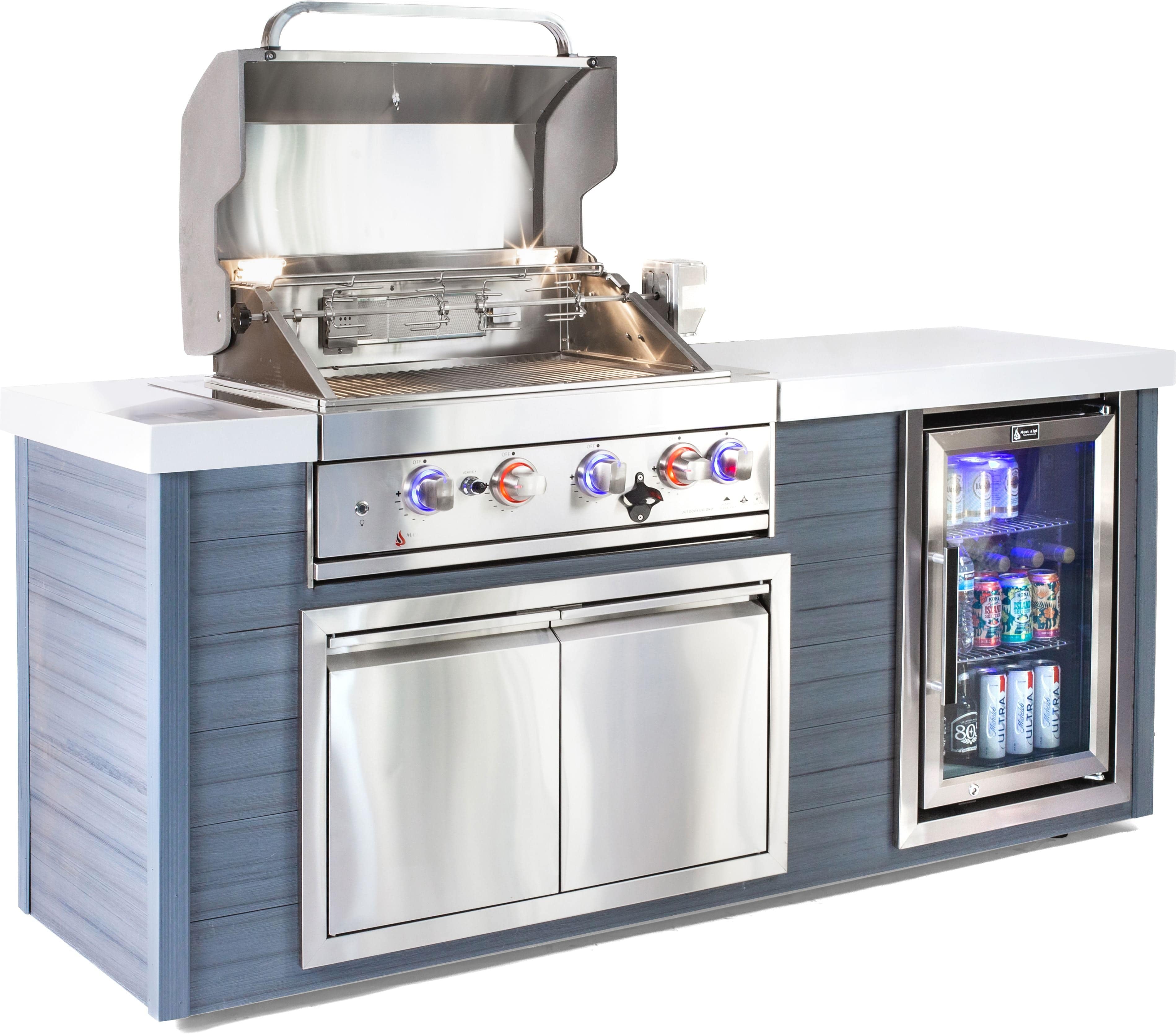 Mont Alpi 4 Burner Stainless Steel Artwood Outdoor Island Grill - Wheatland Fireplace