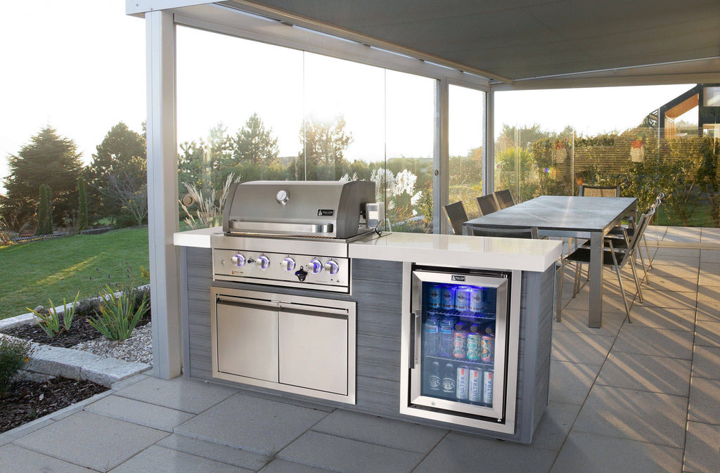 Mont Alpi 4 Burner Stainless Steel Artwood Outdoor Island Grill - Wheatland Fireplace