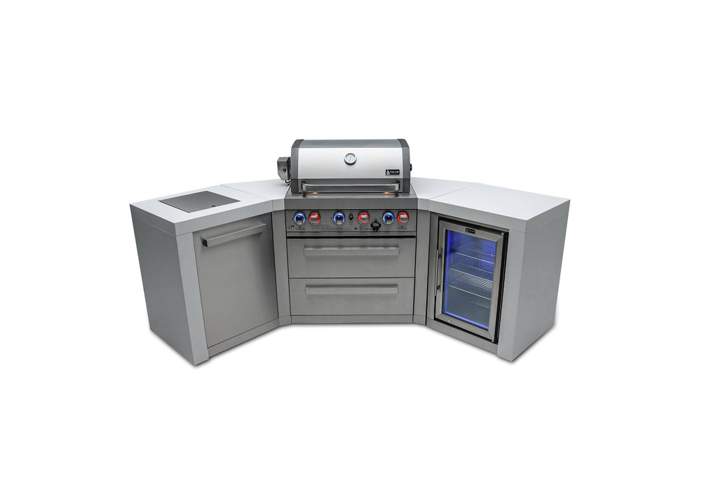 Mont Alpi 400 Deluxe Island with 45 Degree Corners and a Fridge Cabinet - Wheatland Fireplace