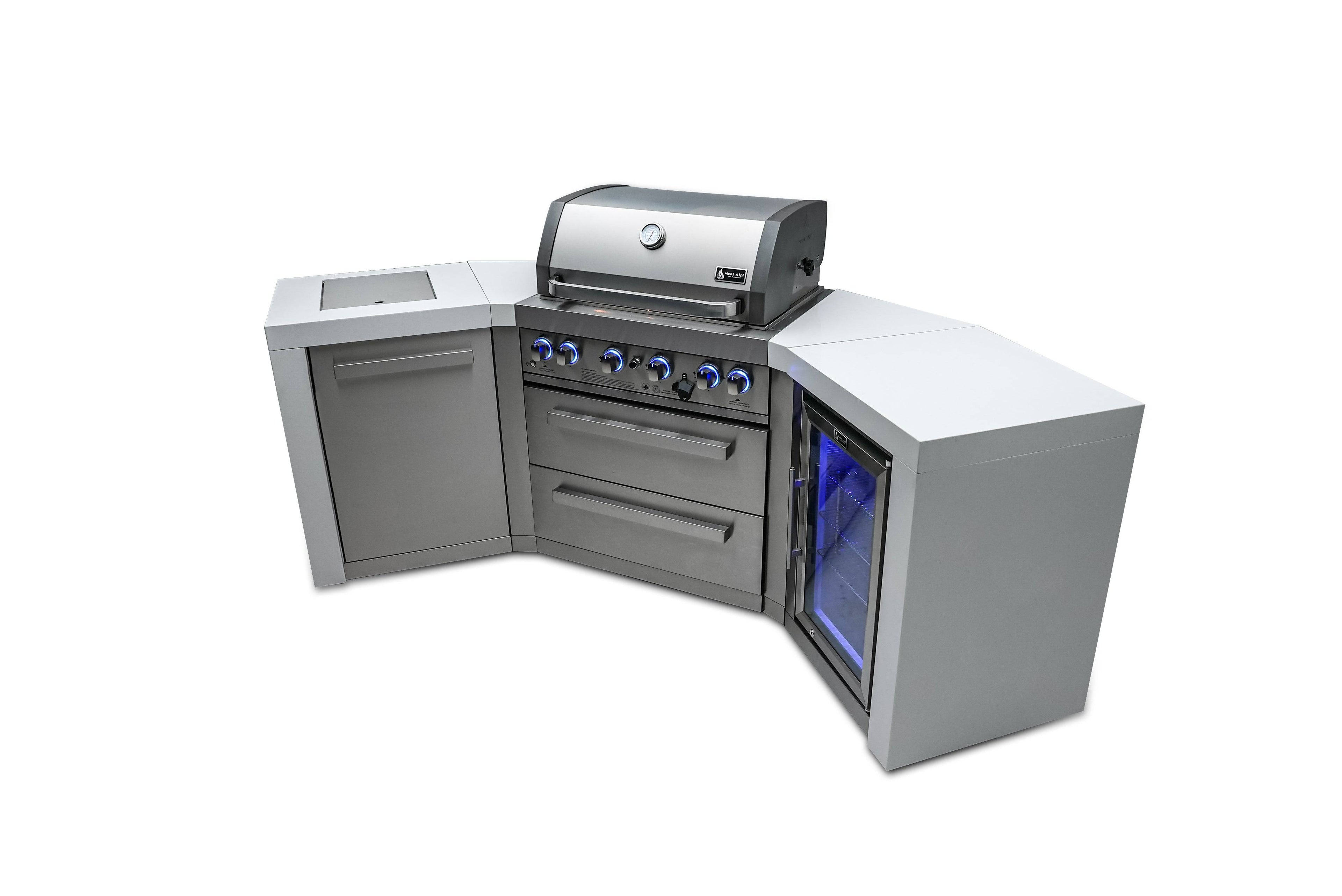 Mont Alpi 400 Deluxe Island with 45 Degree Corners and a Fridge Cabinet - Wheatland Fireplace