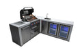 Mont Alpi 400 Deluxe Island with a 90 Degree Corner, Beverage center and Fridge Cabinet - Wheatland Fireplace