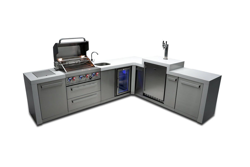 Mont Alpi 400 Deluxe Island with a 90 Degree Corner, Kegerator and Beverage Center - Wheatland Fireplace