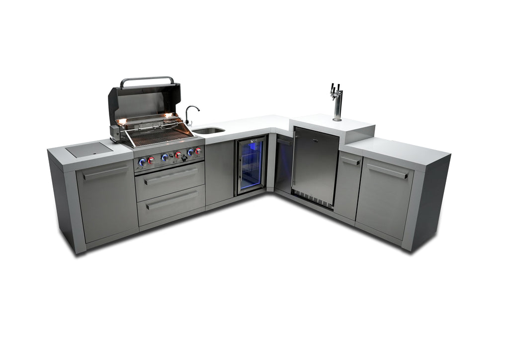 Mont Alpi 400 Deluxe Island with a 90 Degree Corner, Kegerator and Beverage Center - Wheatland Fireplace