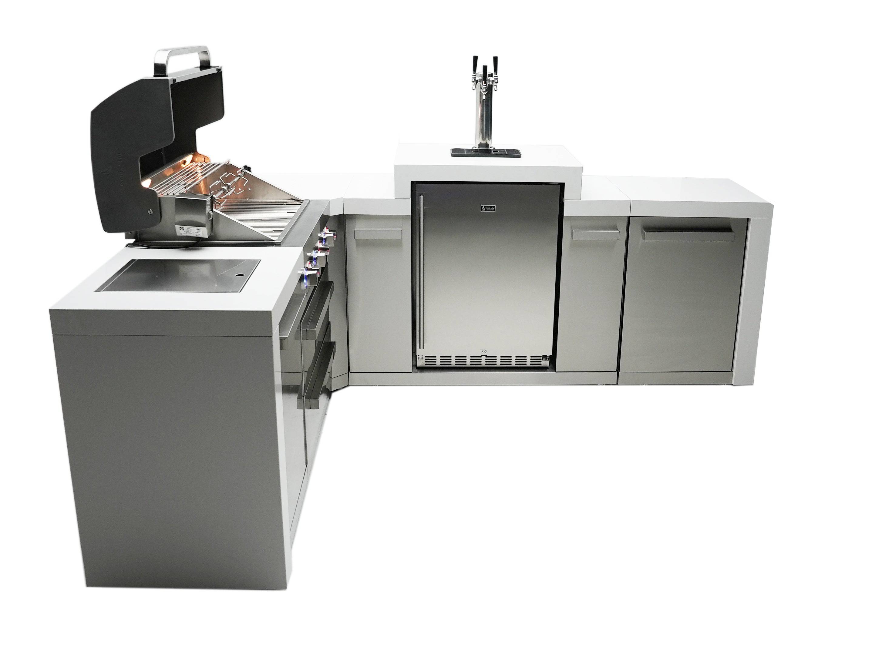 Mont Alpi 400 Deluxe Island with a 90 Degree Corner and Kegerator - Wheatland Fireplace