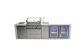 Mont Alpi 400 Deluxe Island with a Beverage Center and Fridge Cabinet - Wheatland Fireplace