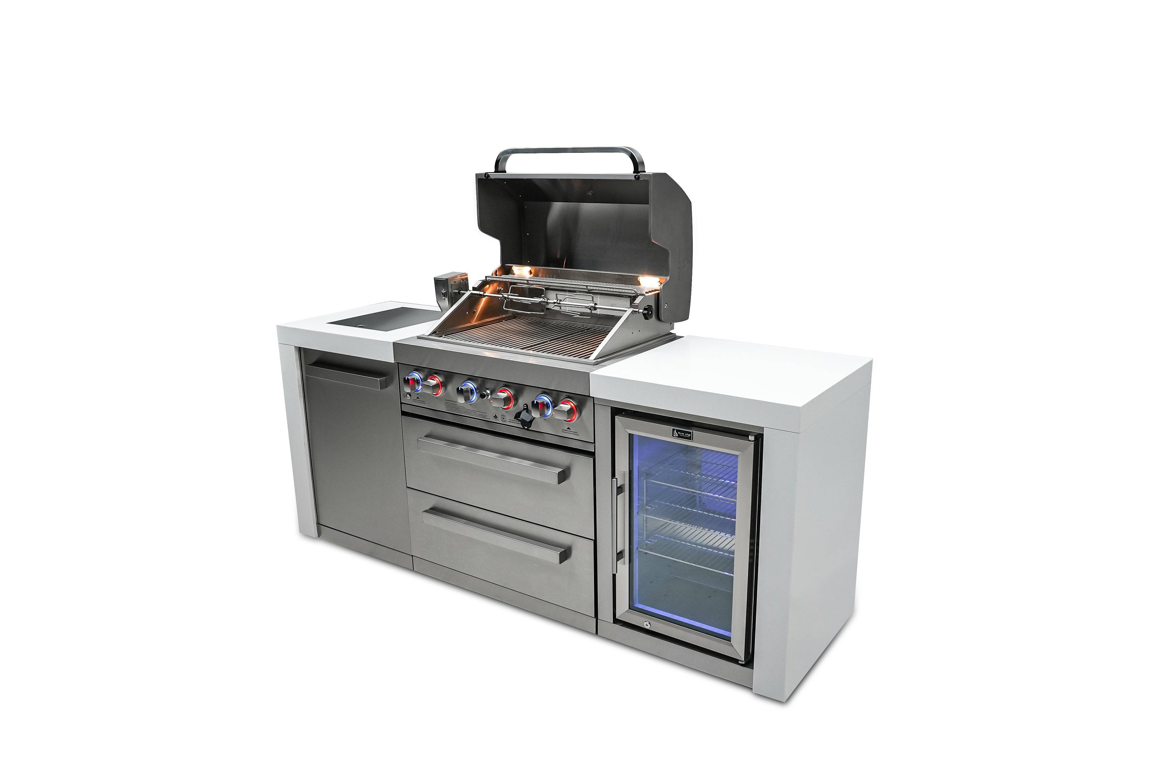 Mont Alpi 400 Deluxe Island with a Fridge Cabinet - Wheatland Fireplace