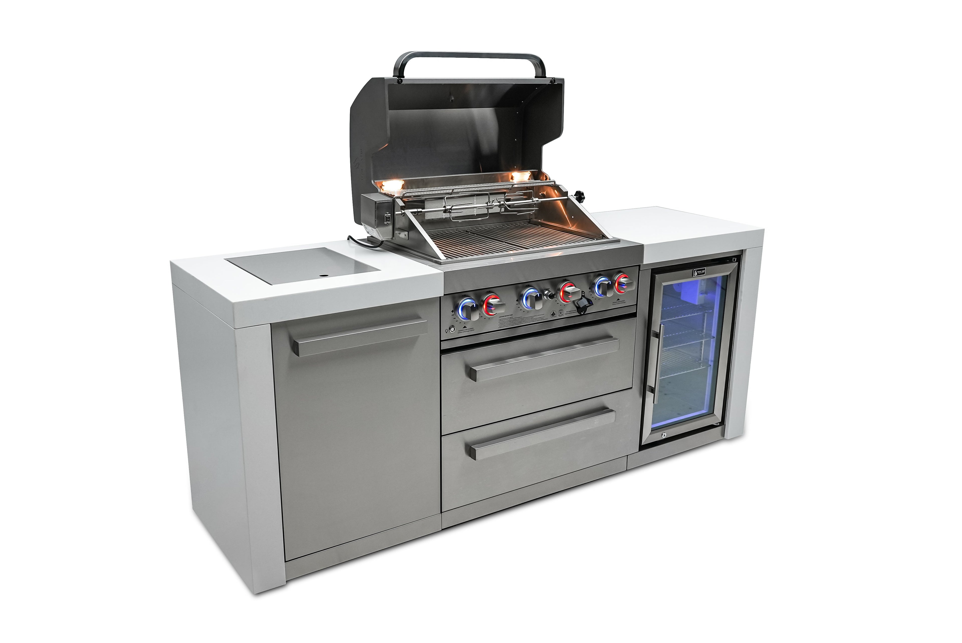 Mont Alpi 400 Deluxe Island with a Fridge Cabinet - Wheatland Fireplace