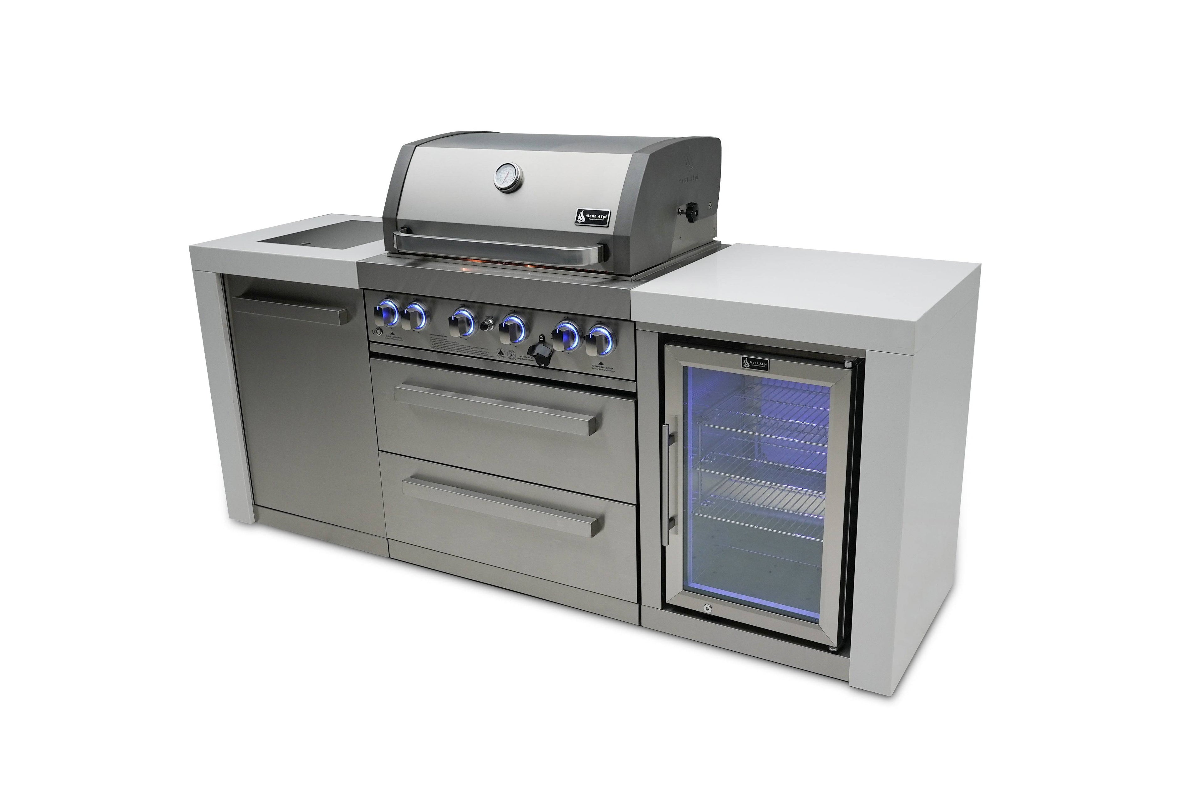 Mont Alpi 400 Deluxe Island with a Fridge Cabinet - Wheatland Fireplace