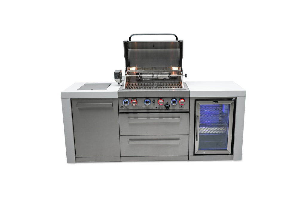 Mont Alpi 400 Deluxe Island with a Fridge Cabinet - Wheatland Fireplace