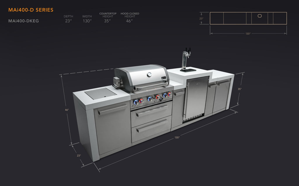 Mont Alpi 400 Deluxe Island with a Kegerator - Wheatland Fireplace