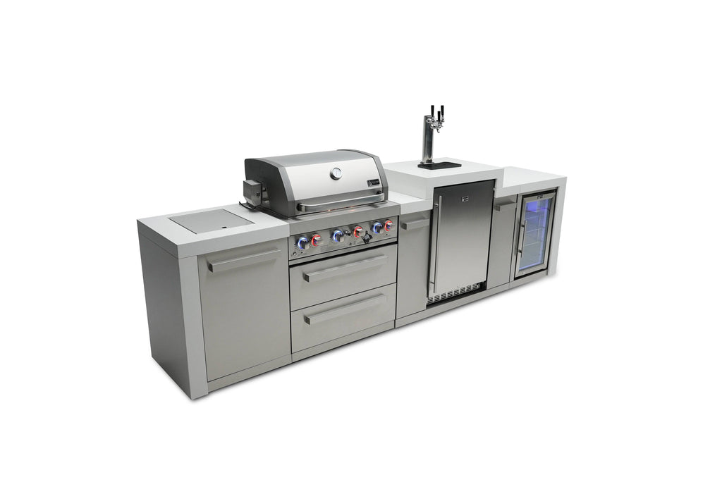 Mont Alpi 400 Deluxe Island with a Kegerator and  Fridge Cabinet - Wheatland Fireplace