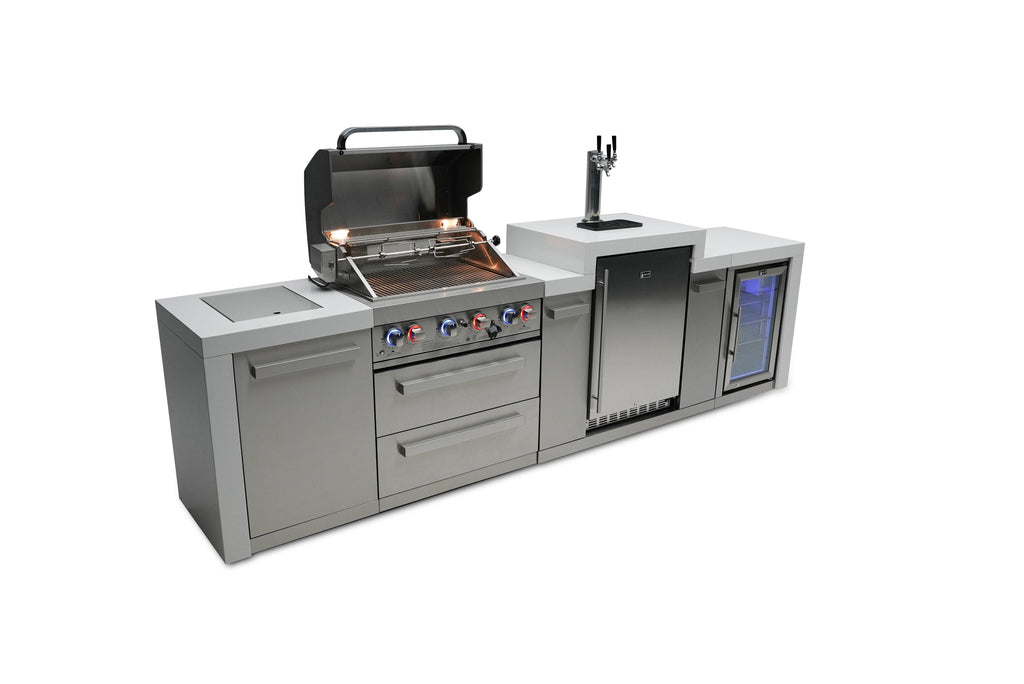 Mont Alpi 400 Deluxe Island with a Kegerator and  Fridge Cabinet - Wheatland Fireplace