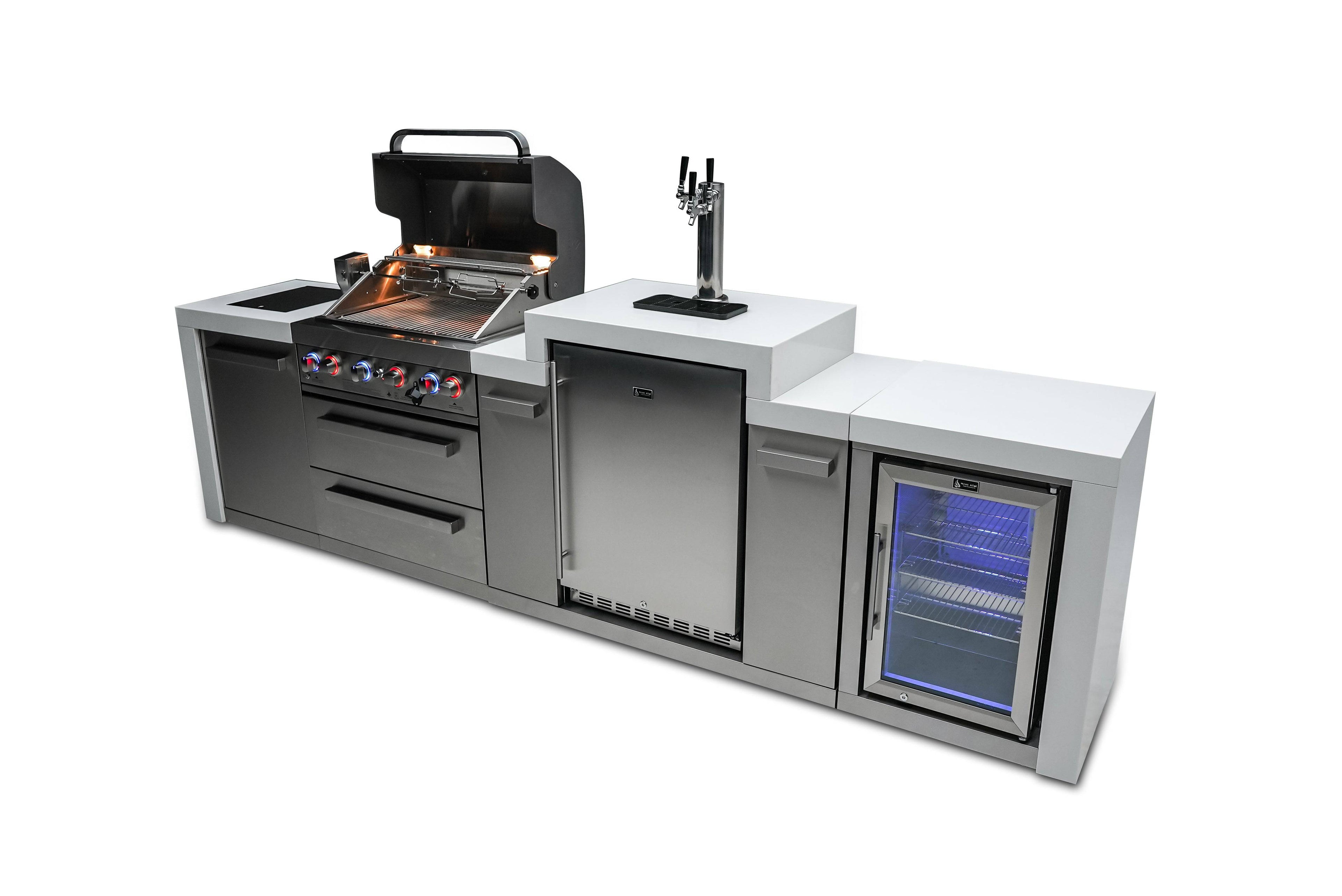 Mont Alpi 400 Deluxe Island with a Kegerator and  Fridge Cabinet - Wheatland Fireplace