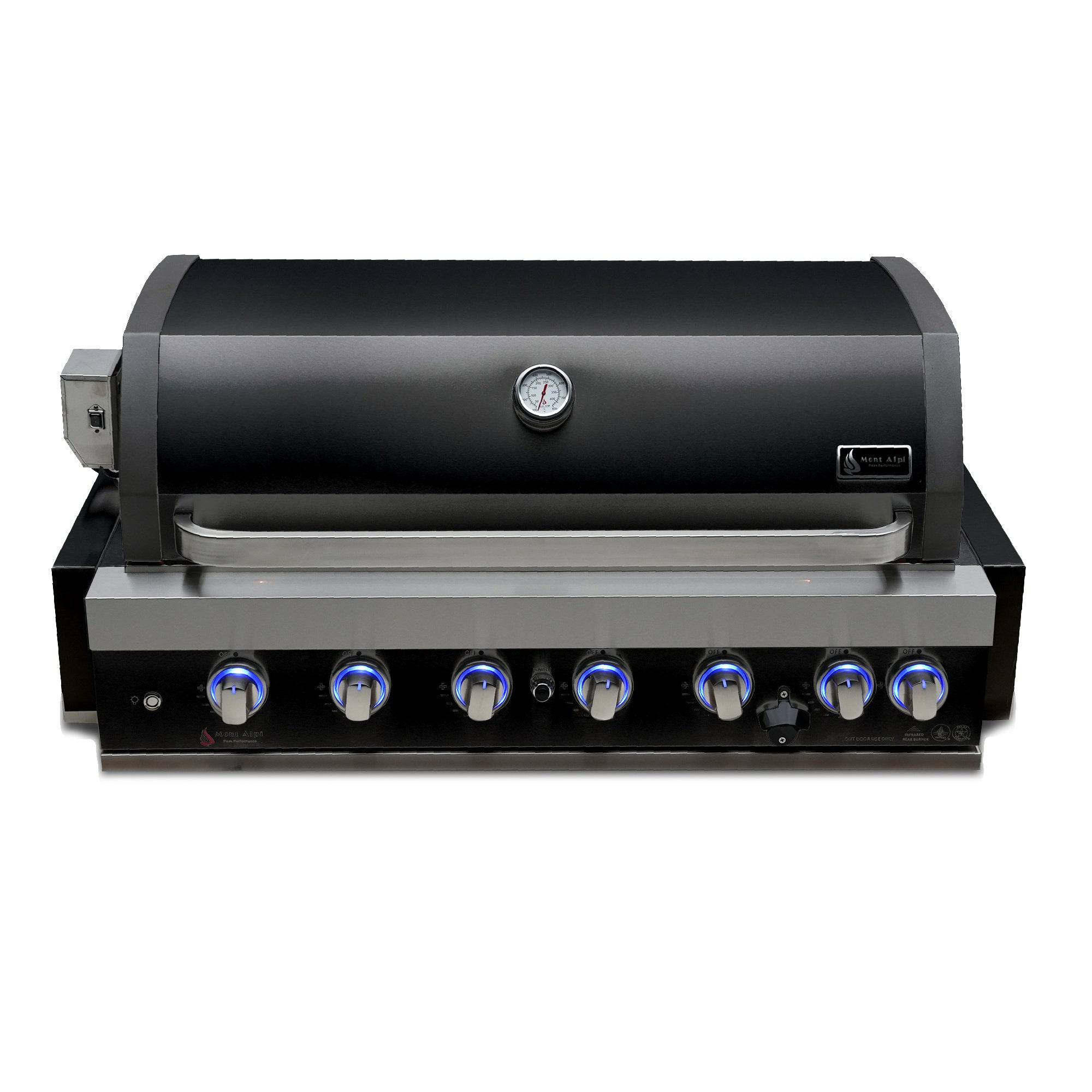 Mont Alpi 44" Black Stainless Steel Built in Grill - Wheatland Fireplace