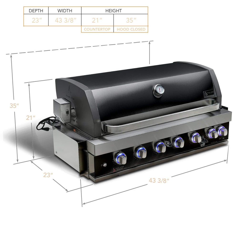 Mont Alpi 44" Black Stainless Steel Built in Grill - Wheatland Fireplace