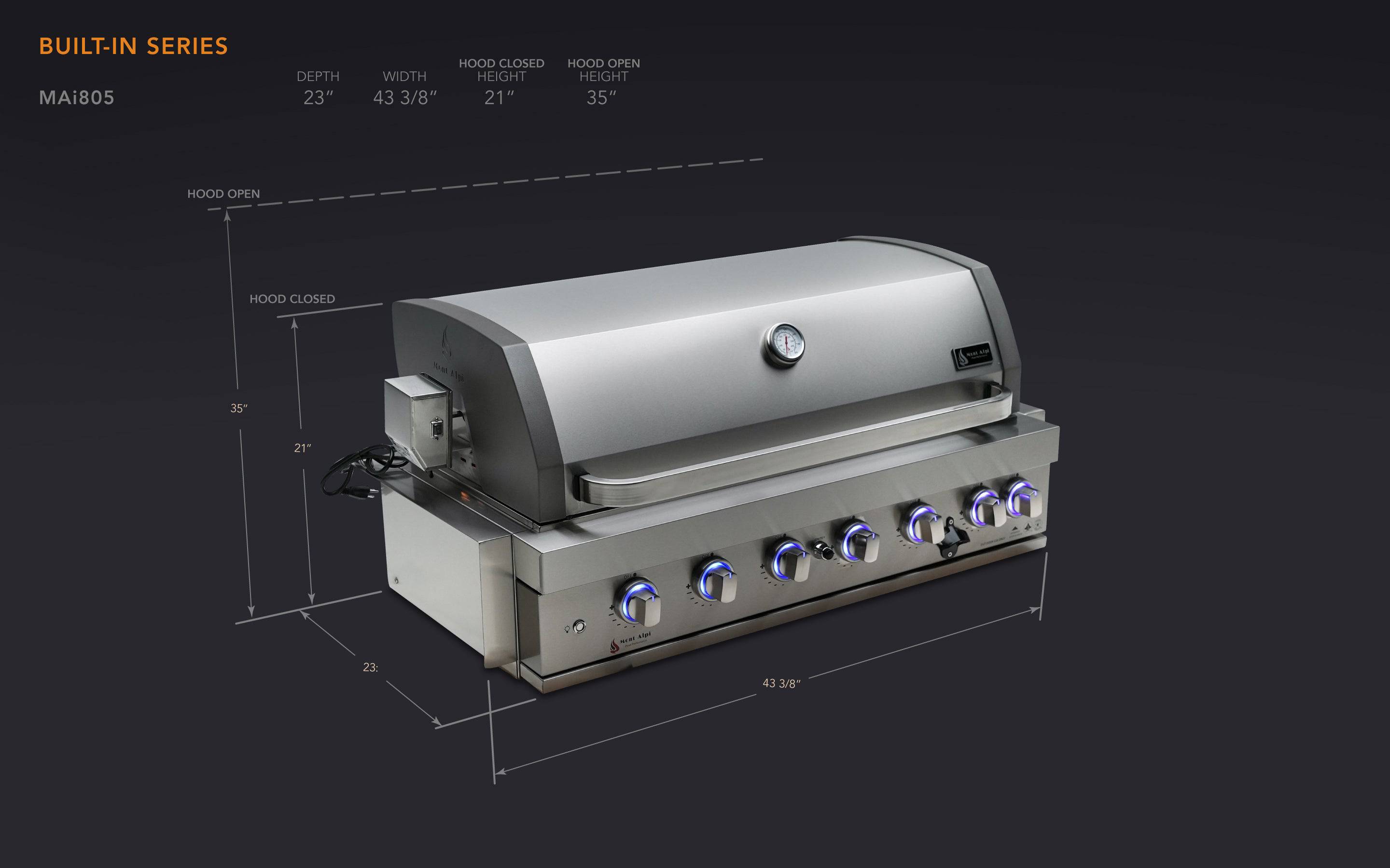 Mont Alpi 44" Built in Grill - Wheatland Fireplace