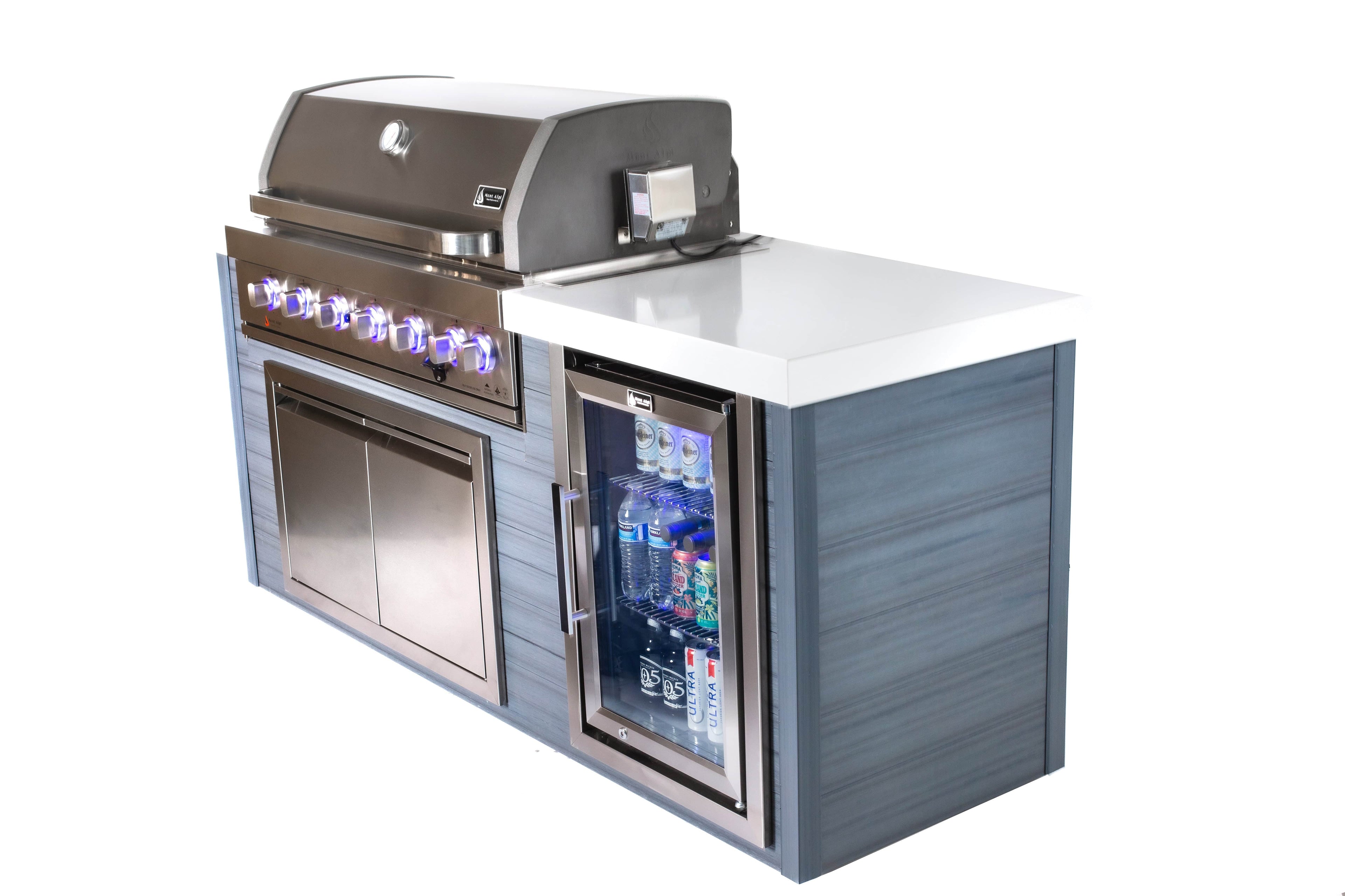 Mont Alpi 6-Burner Stainless Steel Art-wood Outdoor Island Grill - Wheatland Fireplace