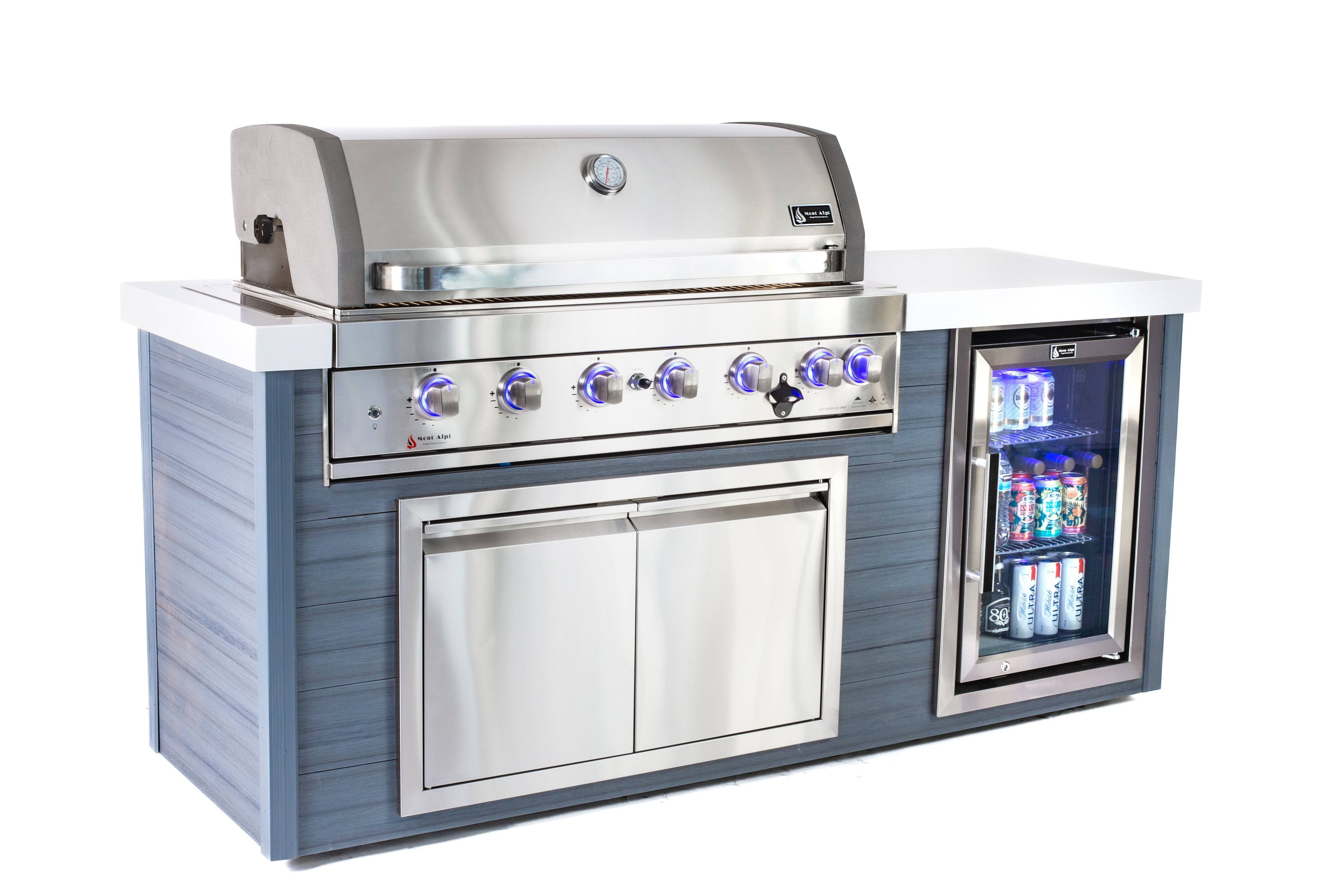Mont Alpi 6-Burner Stainless Steel Art-wood Outdoor Island Grill - Wheatland Fireplace
