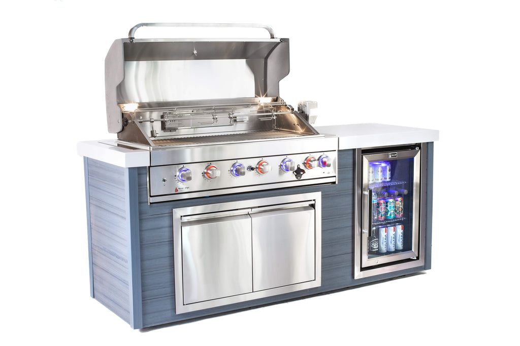 Mont Alpi 6-Burner Stainless Steel Art-wood Outdoor Island Grill - Wheatland Fireplace