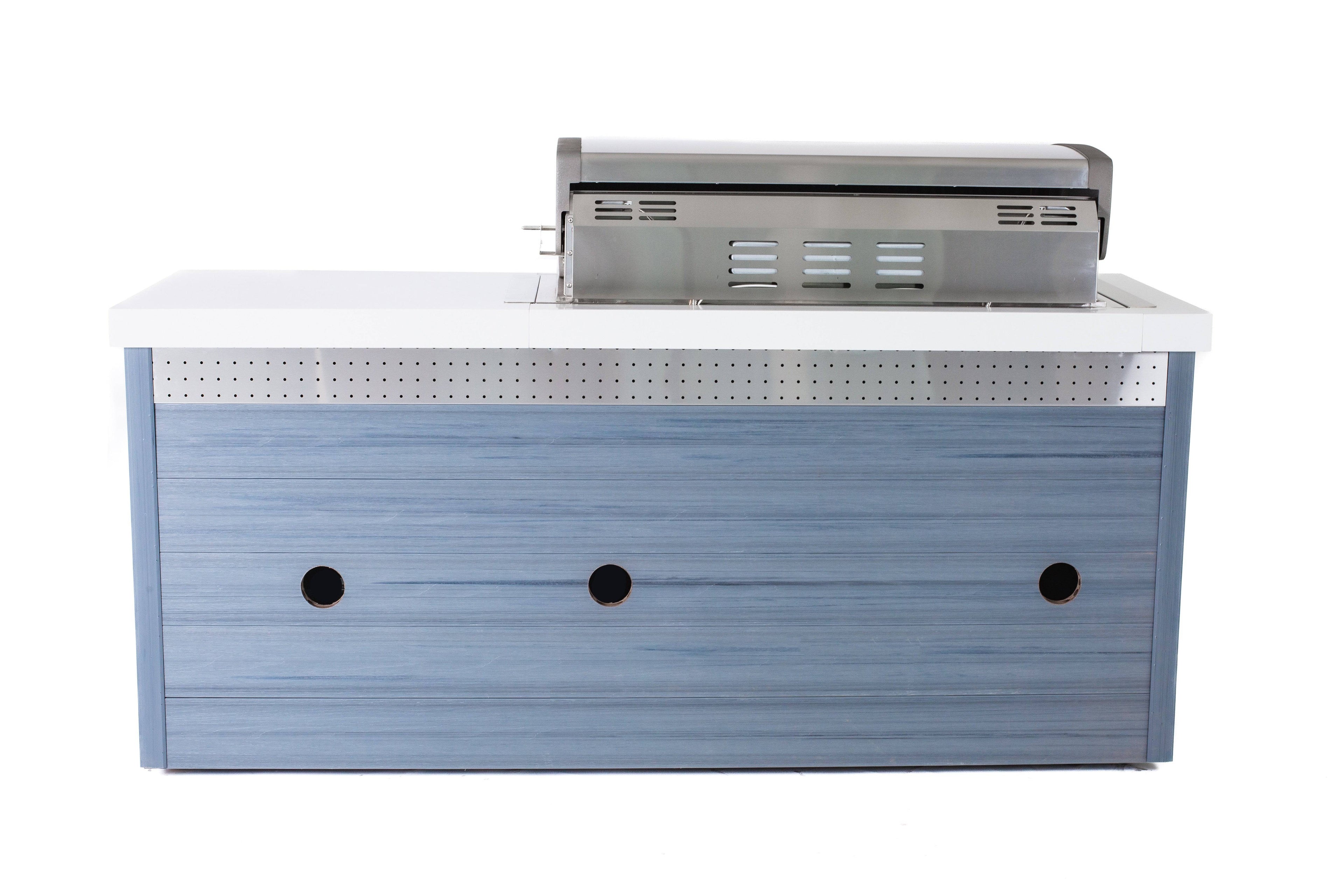 Mont Alpi 6-Burner Stainless Steel Art-wood Outdoor Island Grill - Wheatland Fireplace