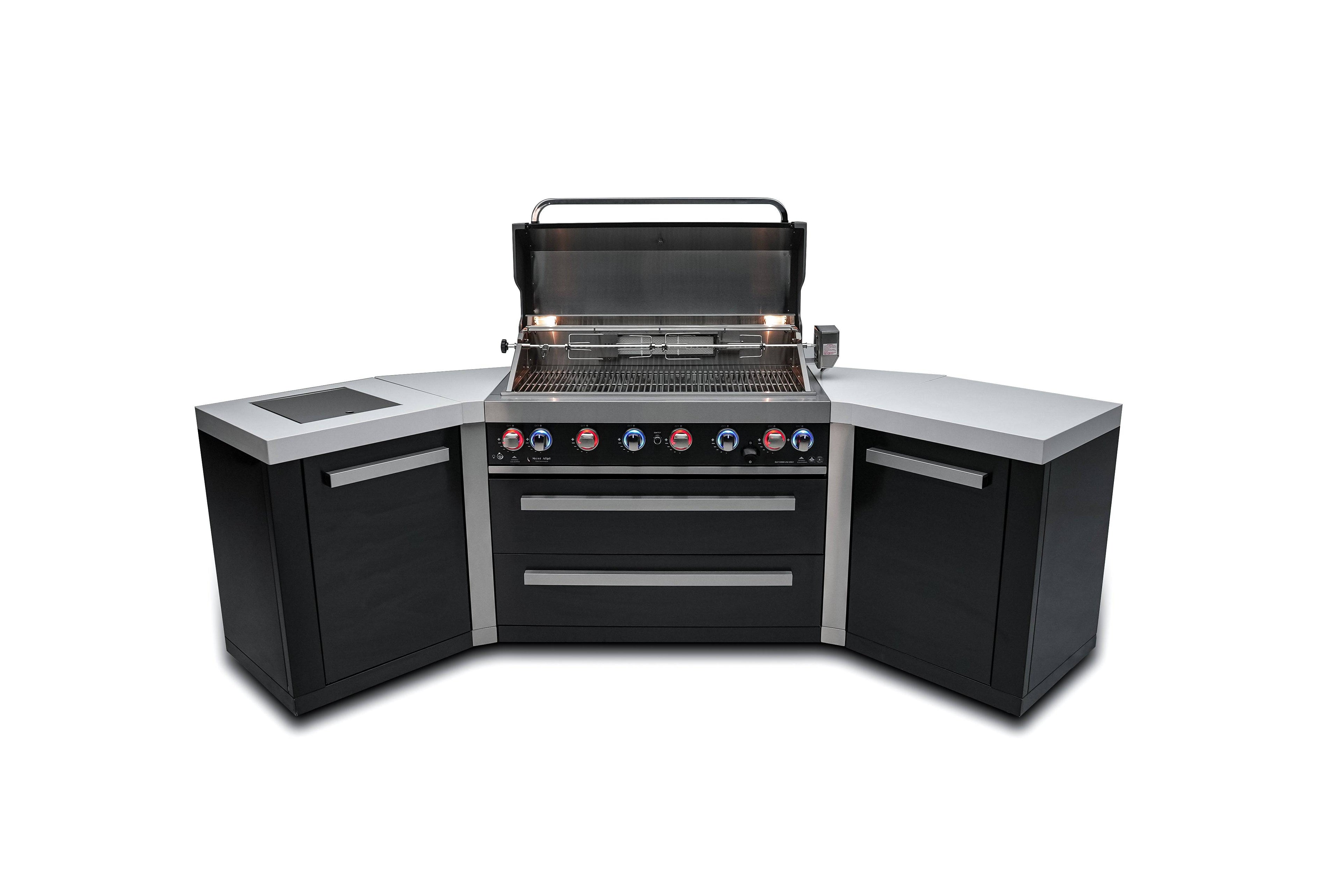 Mont Alpi 805 Black Stainless Steel Island with 45 Degree Corners - Wheatland Fireplace