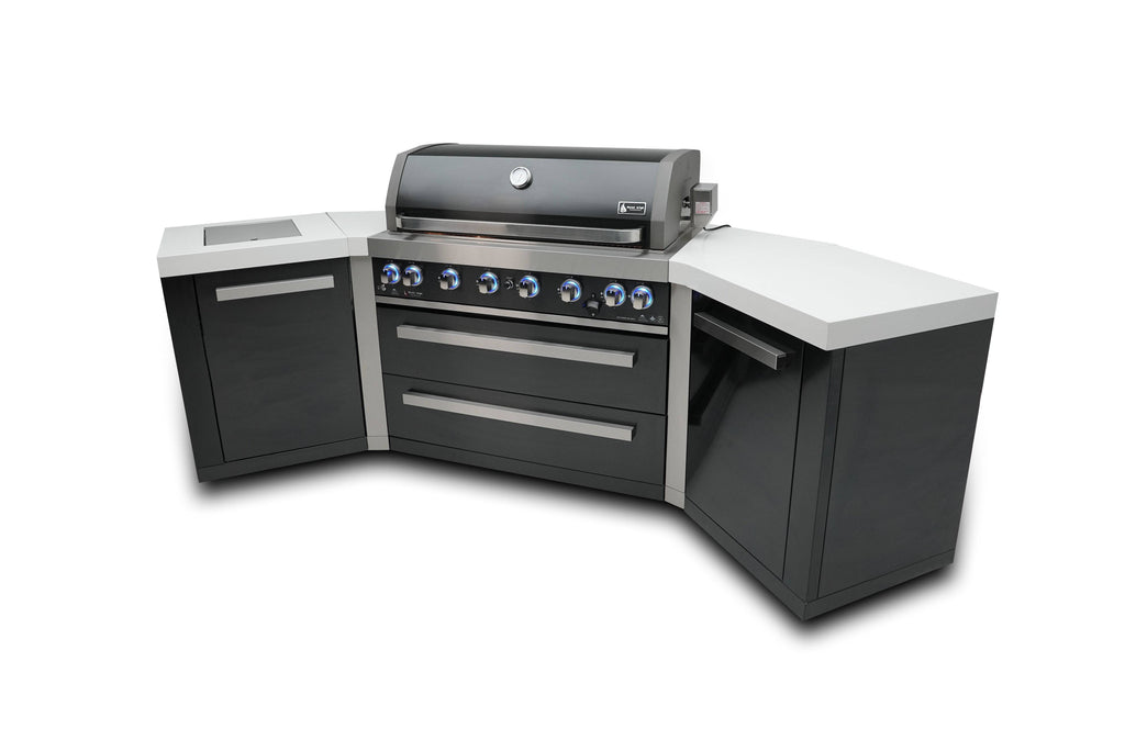 Mont Alpi 805 Black Stainless Steel Island with 45 Degree Corners - Wheatland Fireplace