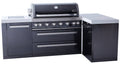 Mont Alpi 805 Black Stainless Steel Island with a 90 Degree Corner - Wheatland Fireplace