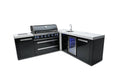 Mont Alpi 805 Black Stainless Steel Island with a 90 Degree Corner and Beverage Center - Wheatland Fireplace