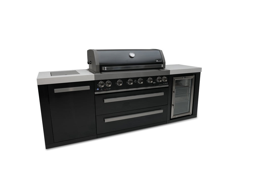 Mont Alpi 805 Black Stainless Steel Island with a Fridge Cabinet - Wheatland Fireplace