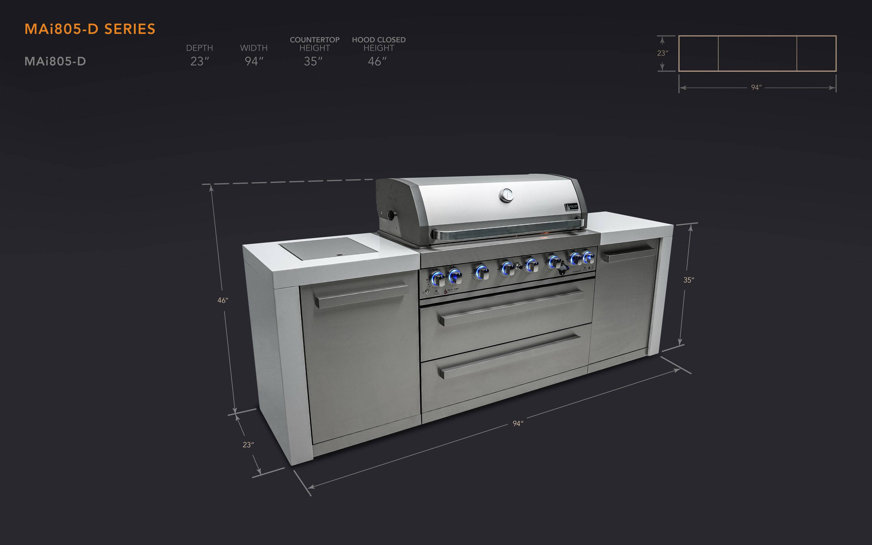 Mont Alpi 805 Deluxe Island - Wheatland Fireplace