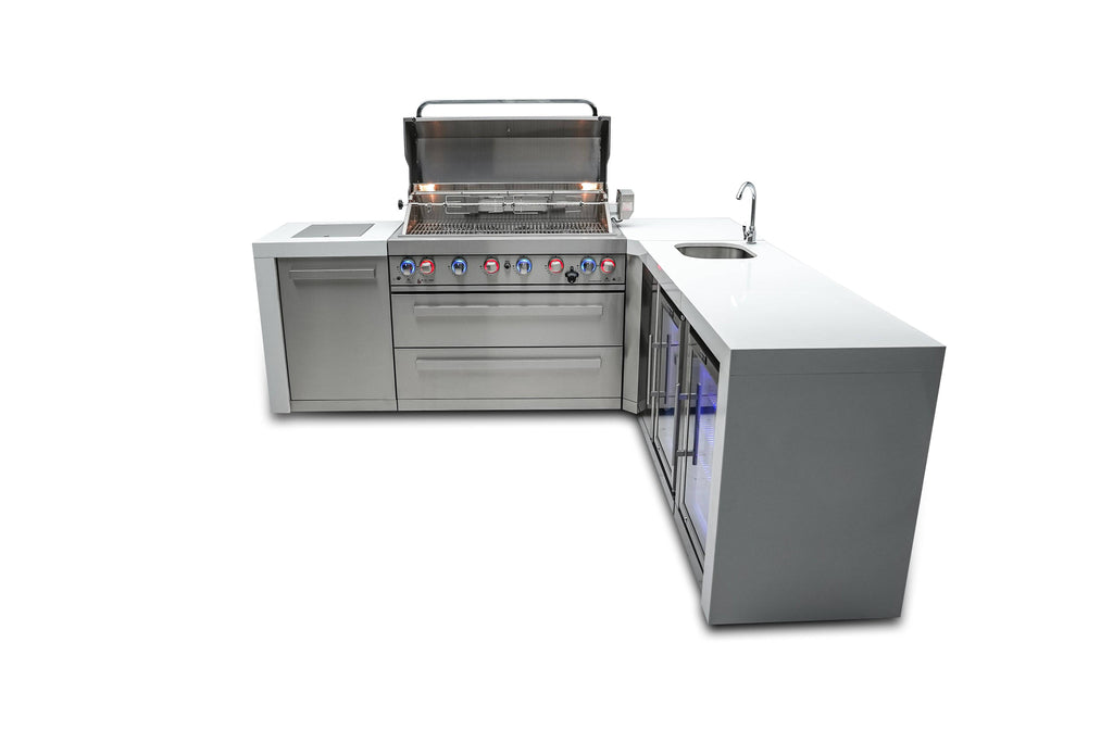 Mont Alpi 805 Deluxe Island with a 90 Degree Corner, Beverage center and Fridge Cabinet - Wheatland Fireplace