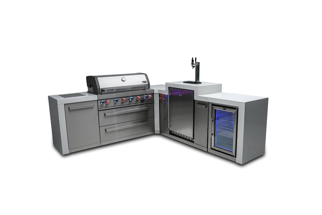 Mont Alpi 805 Deluxe Island with a 90 Degree Corner, Kegerator and Fridge Cabinet - Wheatland Fireplace