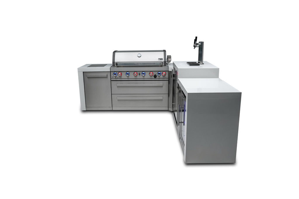 Mont Alpi 805 Deluxe Island with a 90 Degree Corner, Kegerator and Fridge Cabinet - Wheatland Fireplace