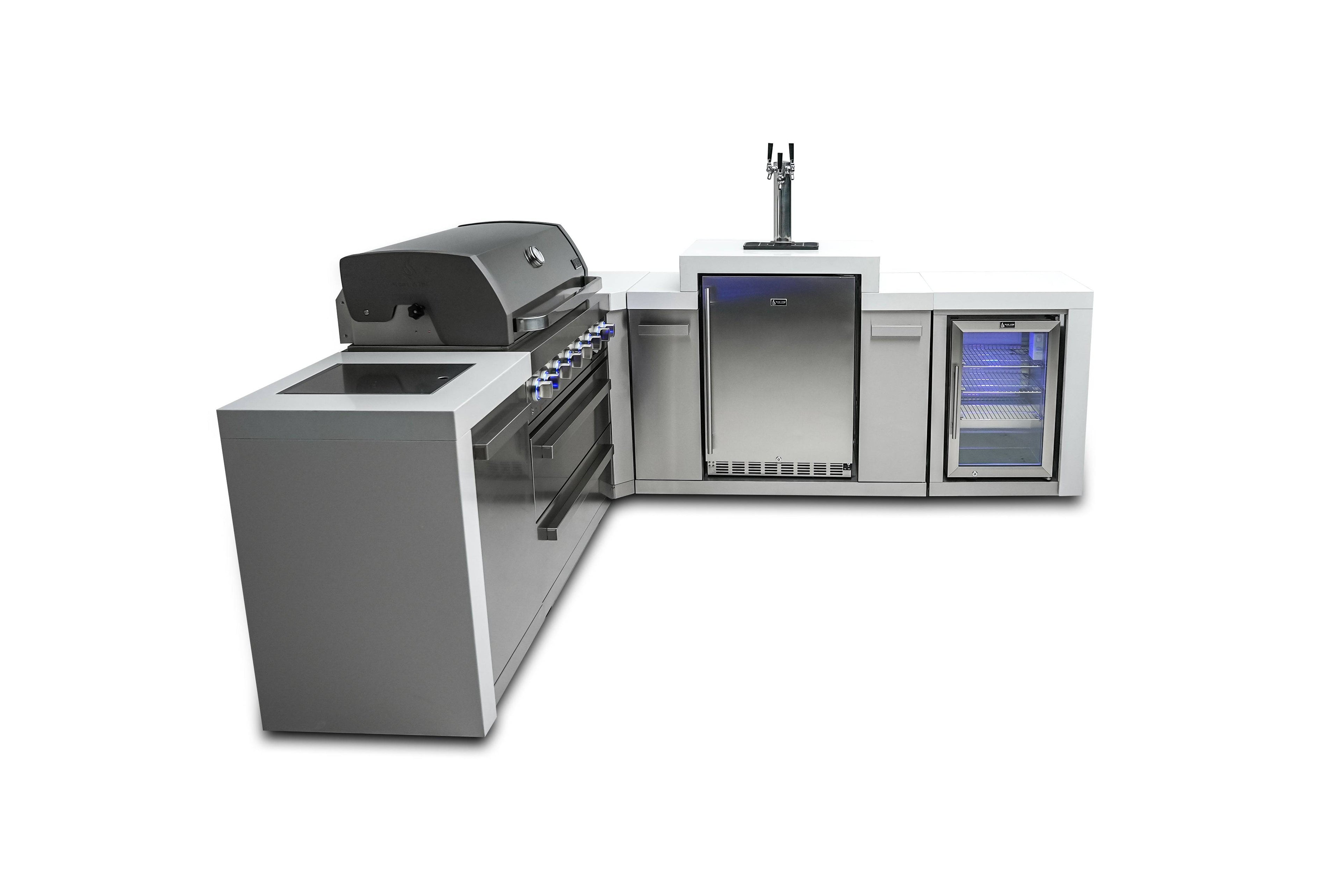 Mont Alpi 805 Deluxe Island with a 90 Degree Corner, Kegerator and Fridge Cabinet - Wheatland Fireplace