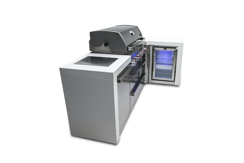 Mont Alpi 805 Deluxe Island with a 90 Degree Corner and a Fridge Cabinet - Wheatland Fireplace