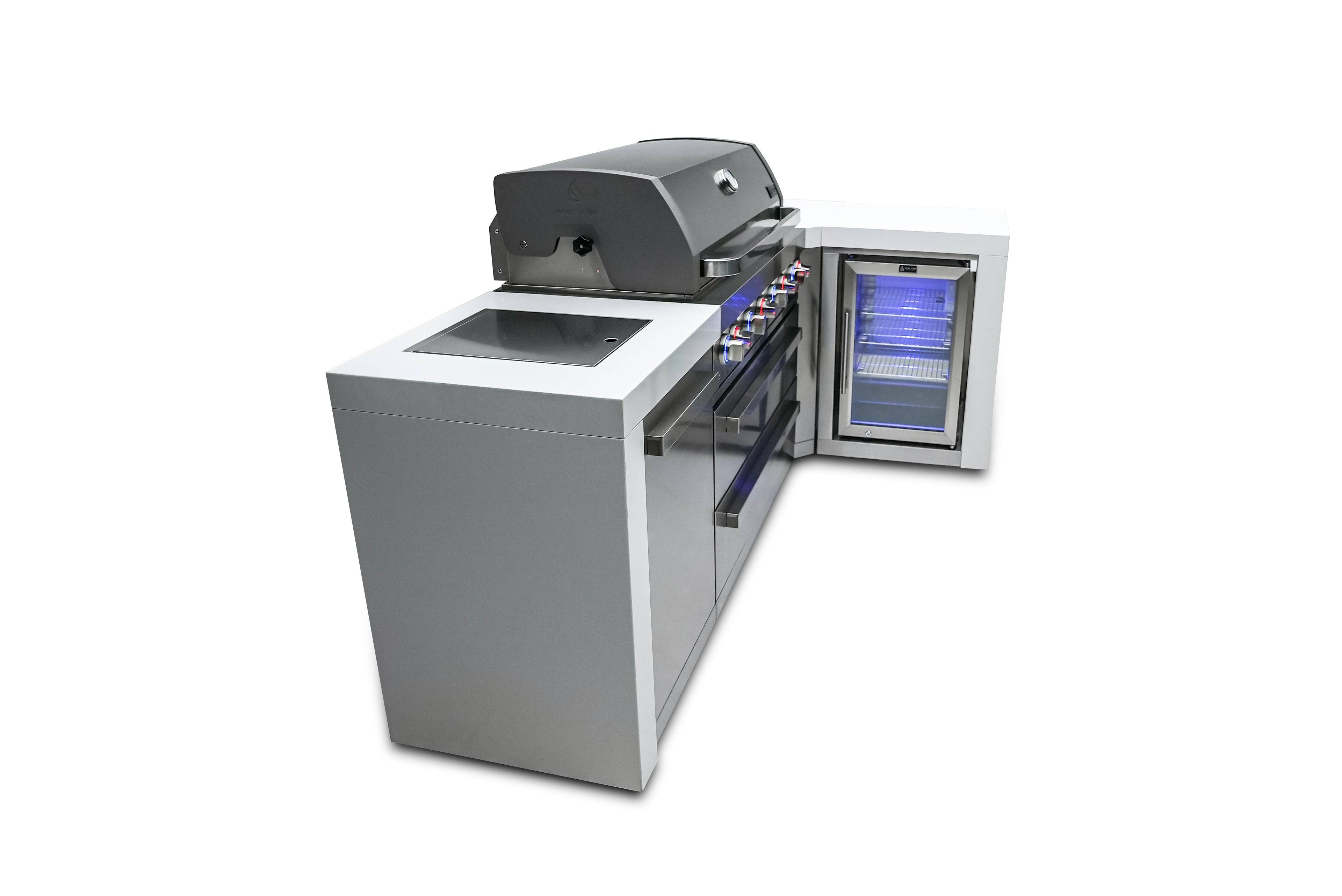 Mont Alpi 805 Deluxe Island with a 90 Degree Corner and a Fridge Cabinet - Wheatland Fireplace