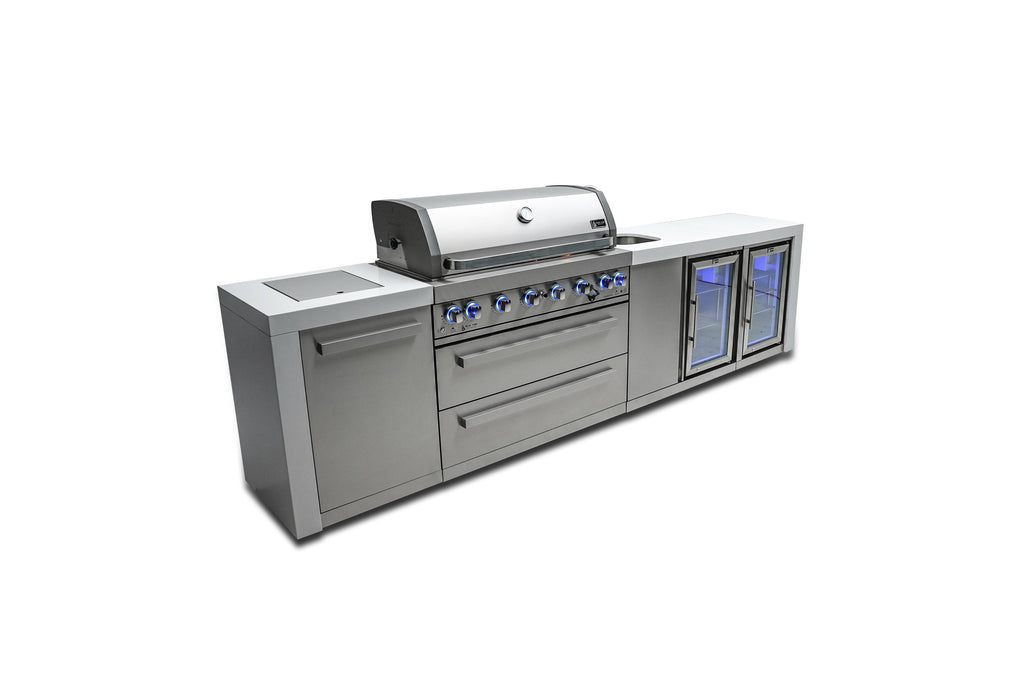 Mont Alpi 805 Deluxe Island with a Beverage Center and Fridge Cabinet - Wheatland Fireplace