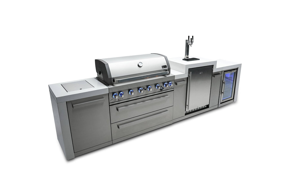 Mont Alpi 805 Deluxe Island with a Kegerator and  Fridge Cabinet - Wheatland Fireplace