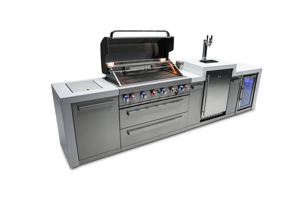 Mont Alpi 805 Deluxe Island with a Kegerator and  Fridge Cabinet - Wheatland Fireplace