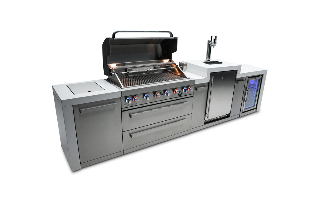 Mont Alpi 805 Deluxe Island with a Kegerator and  Fridge Cabinet - Wheatland Fireplace