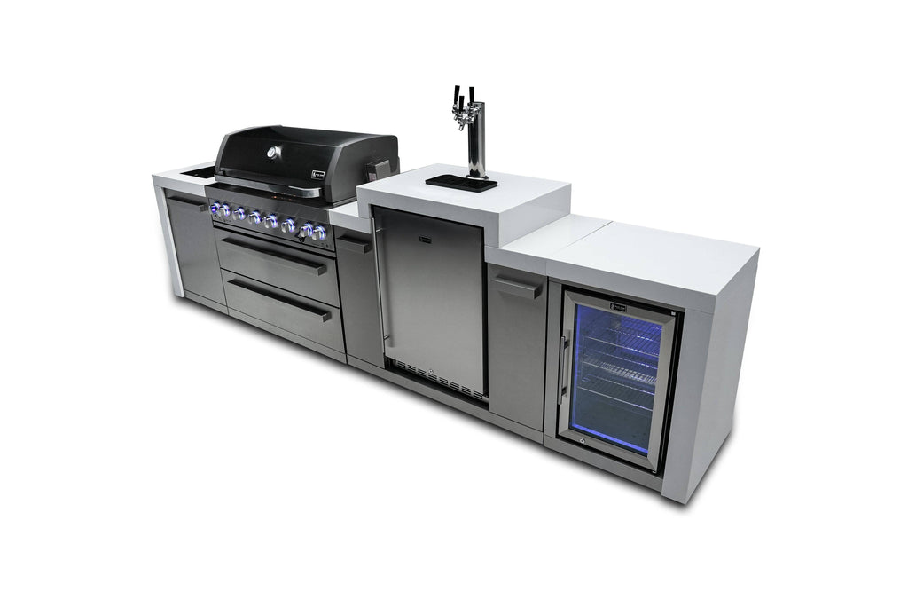 Mont Alpi 805 Deluxe Island with a Kegerator and  Fridge Cabinet - Wheatland Fireplace