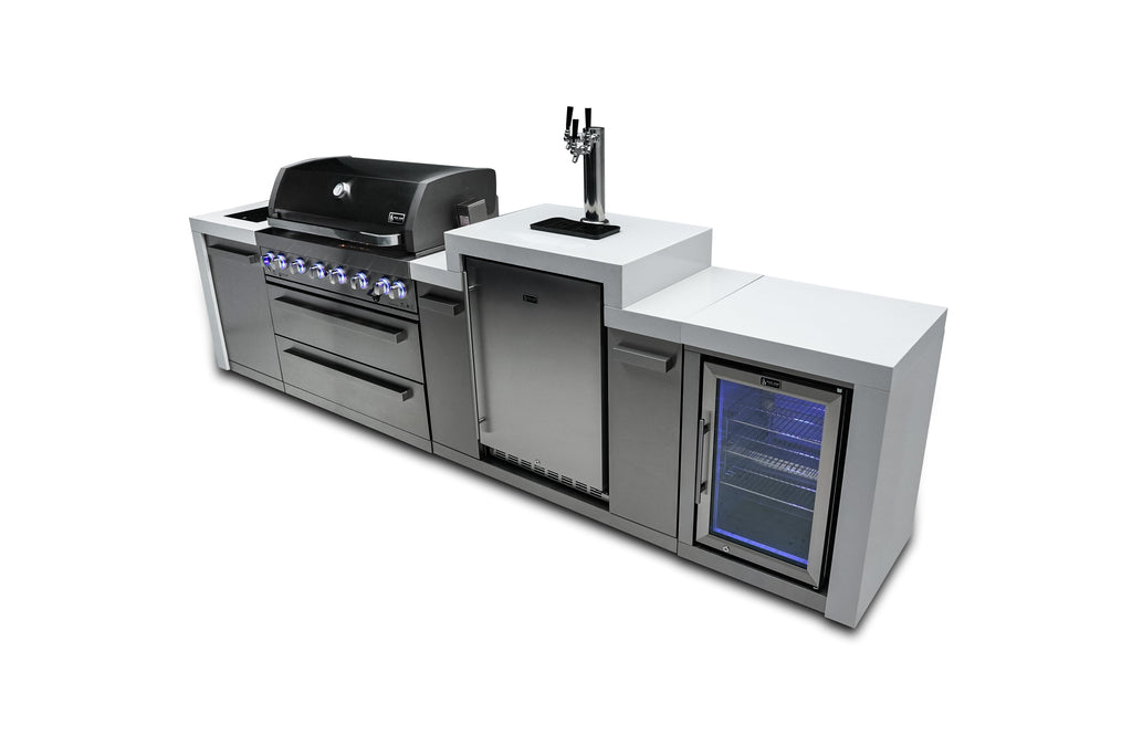 Mont Alpi 805 Deluxe Island with a Kegerator and  Fridge Cabinet - Wheatland Fireplace