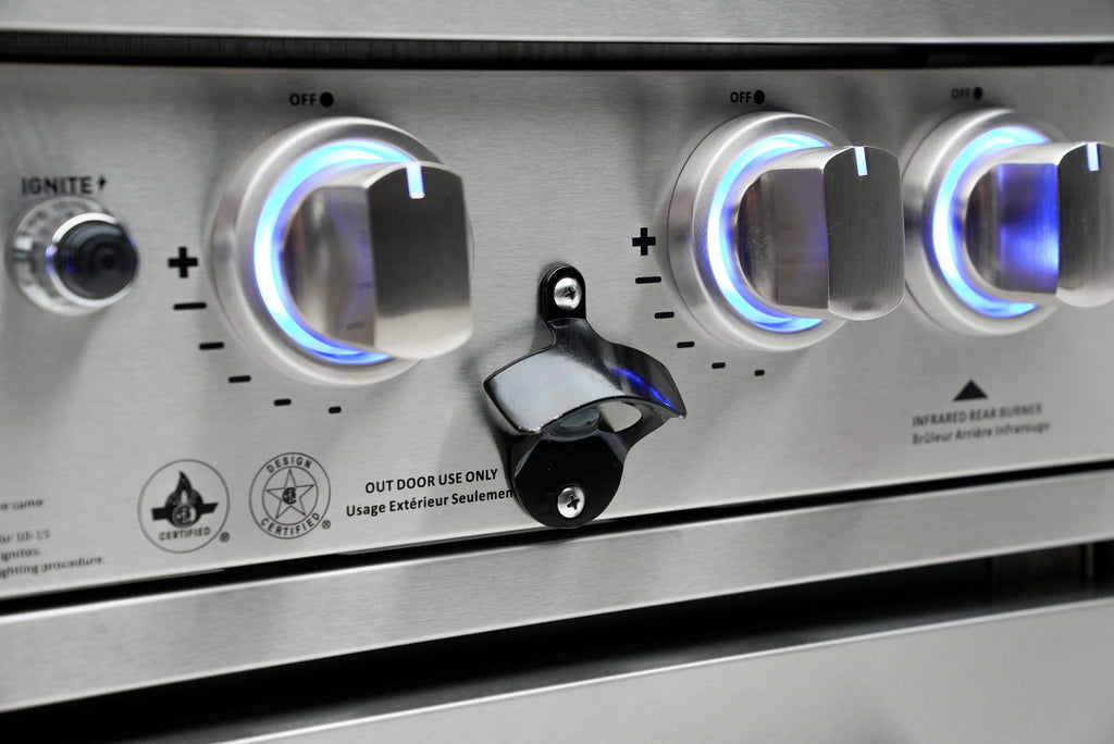 Mont Alpi 805 Deluxe Island with a Kegerator and  Fridge Cabinet - Wheatland Fireplace