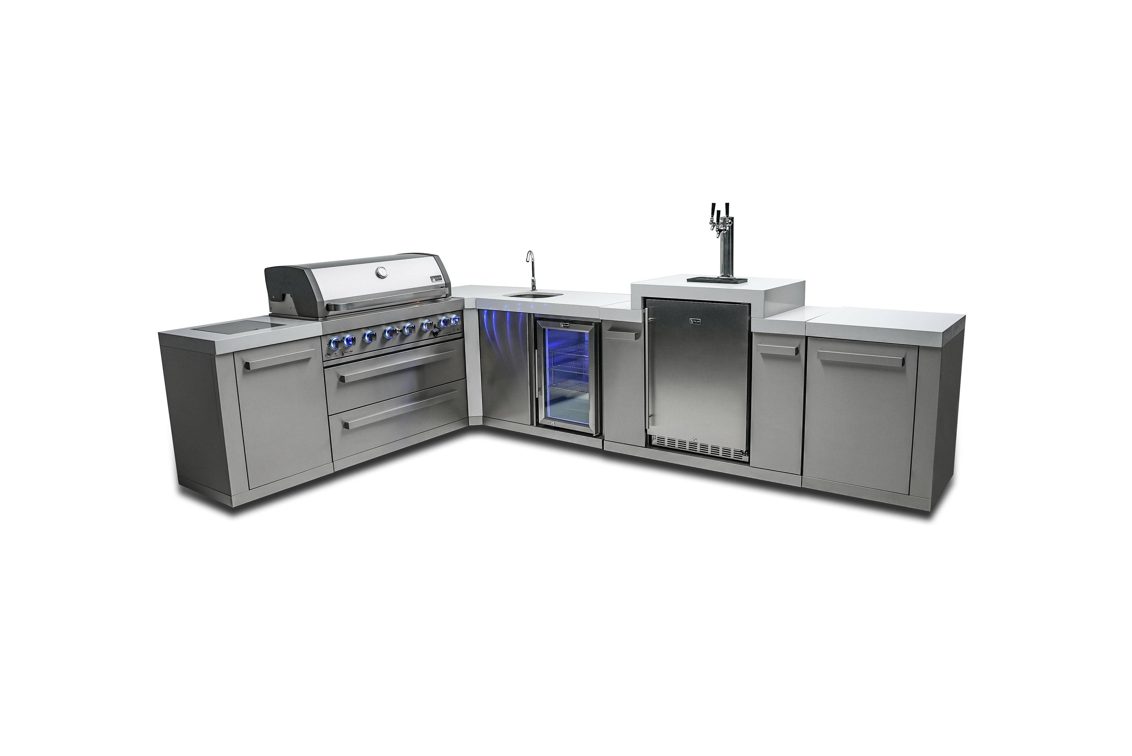 Mont Alpi 805 Island with a 90 Degree Corner, Kegerator and Beverage Center - Wheatland Fireplace