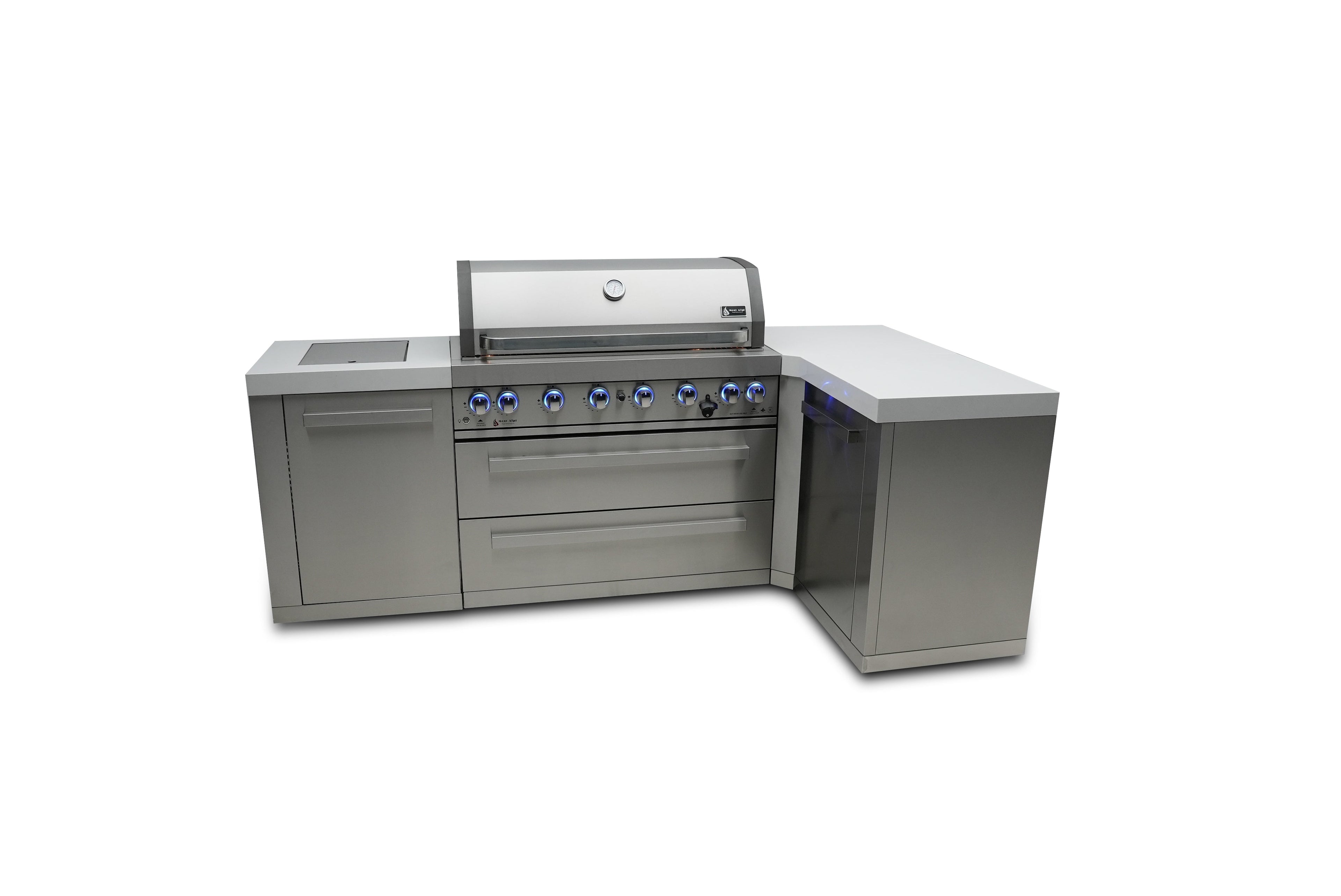 Mont Alpi 805 Island with a 90 Degree Corner - Wheatland Fireplace