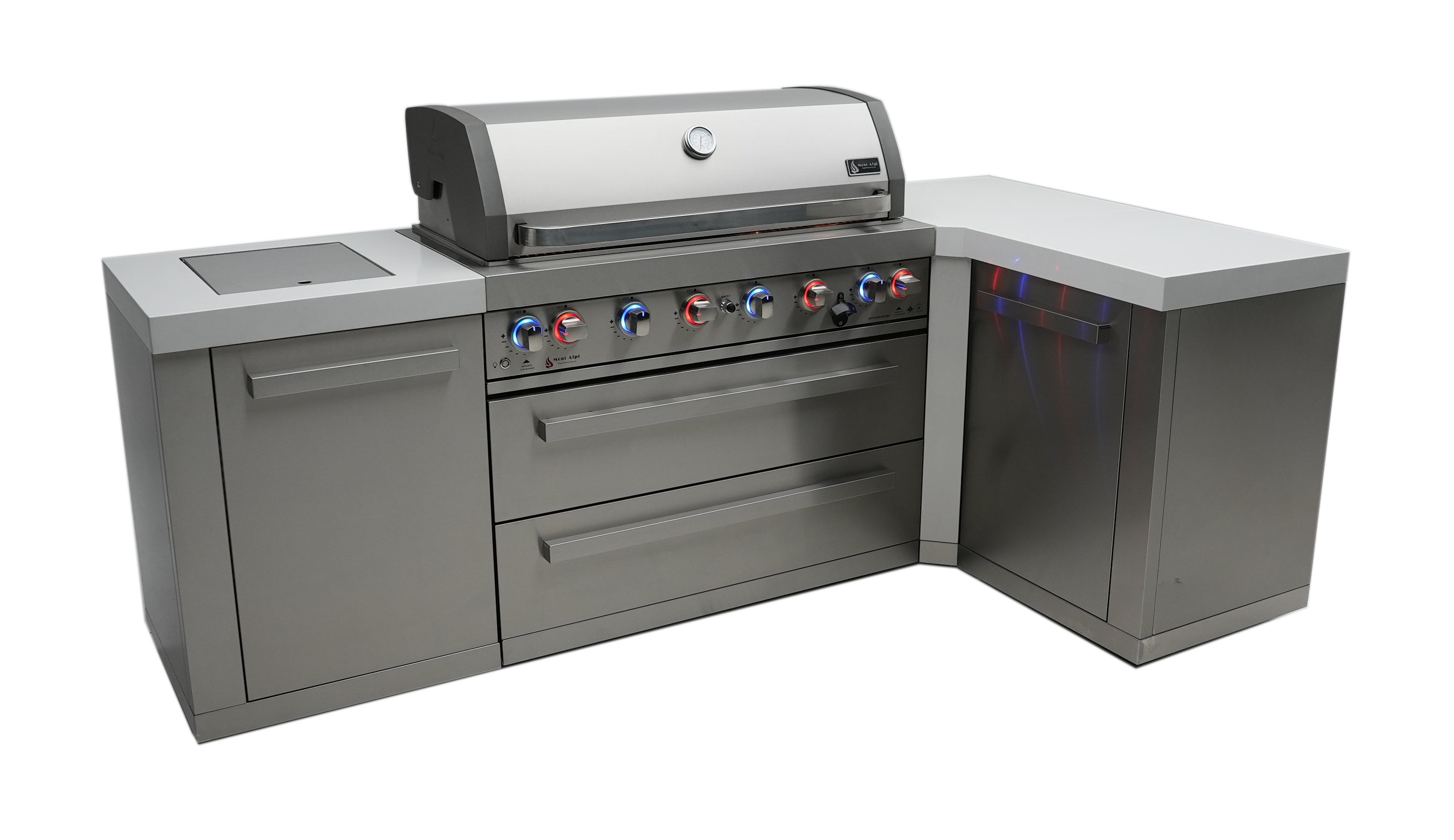 Mont Alpi 805 Island with a 90 Degree Corner - Wheatland Fireplace