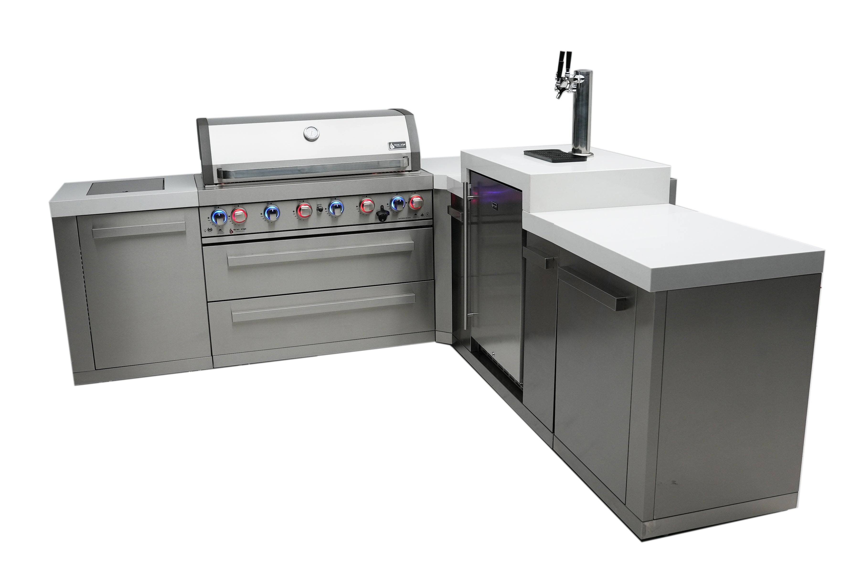 Mont Alpi 805 Island with a 90 Degree Corner and Kegerator - Wheatland Fireplace