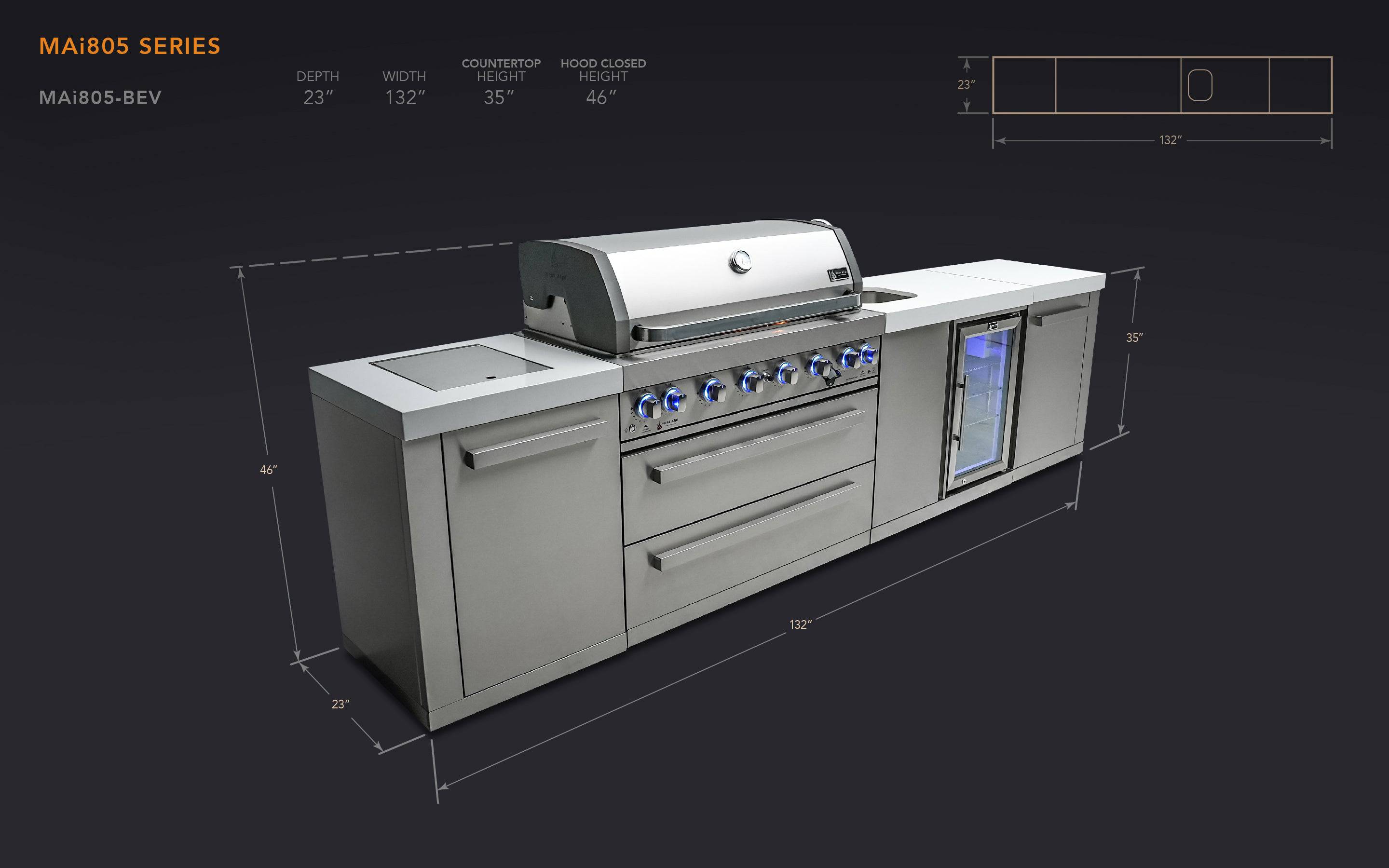 Mont Alpi 805 Island with a Beverage center - Wheatland Fireplace